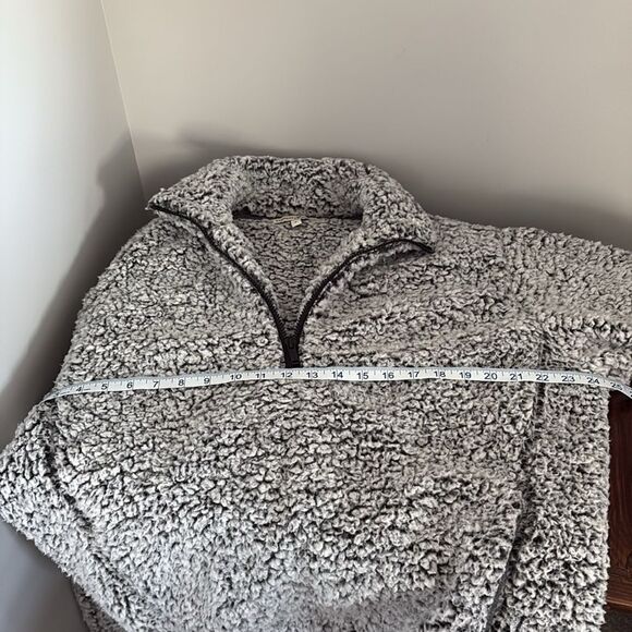 Express One Eleven Oversized Sherpa 1/4 Zip Sweatshirt Size S - Picture 9 of 11